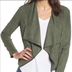 Blank Nyc Faux Suede Drape Front Jacket Chic Coat